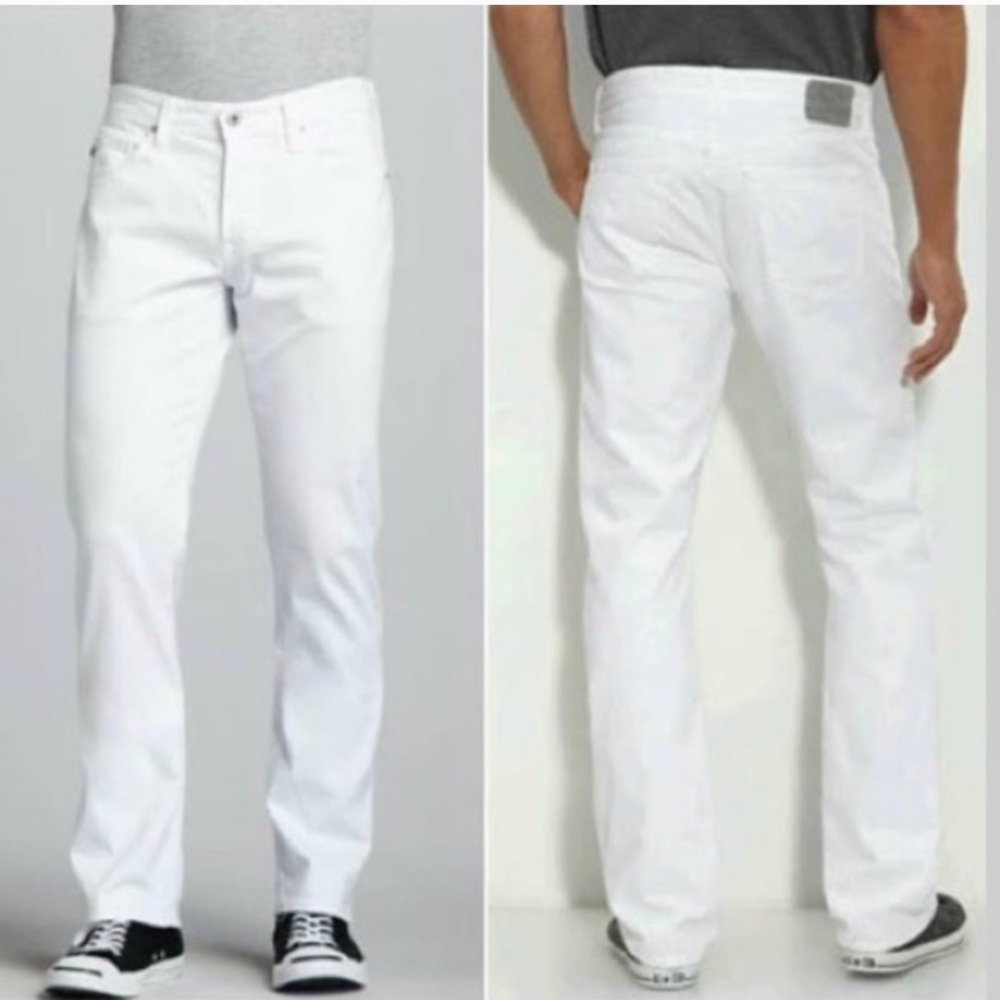 AG Adriano Goldschmied Men's Straight Jeans - White